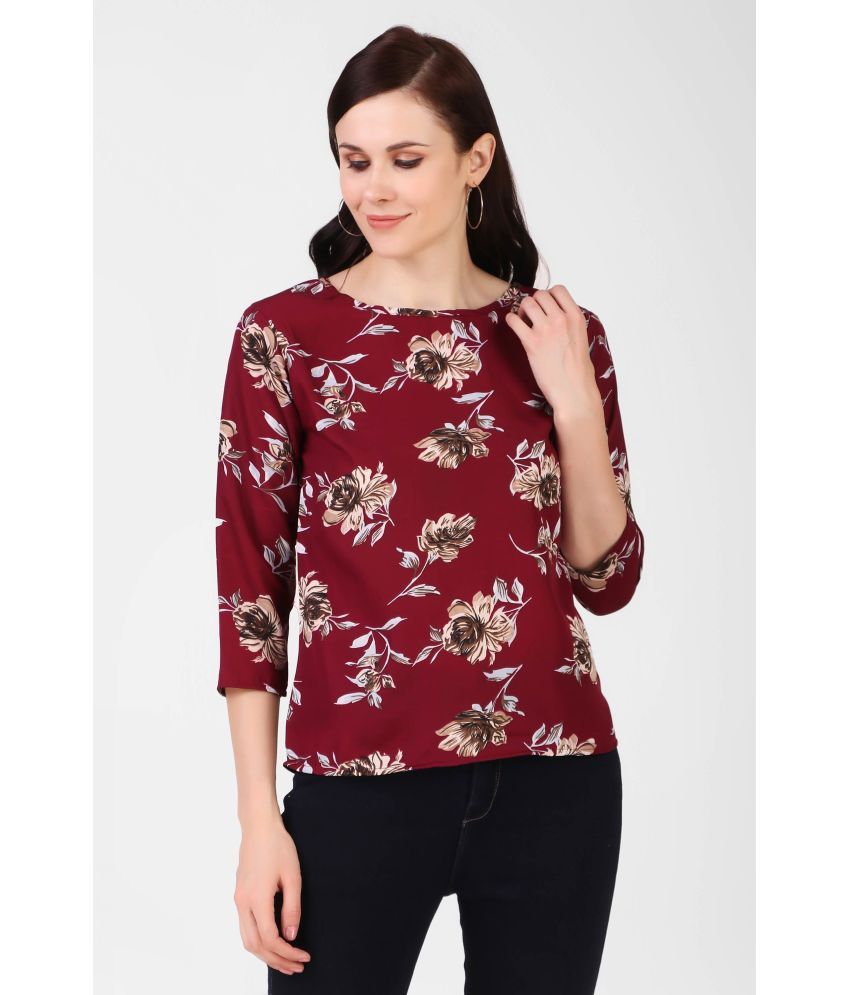     			Kashian Maroon Crepe Women's Regular Top ( Pack of 1 )