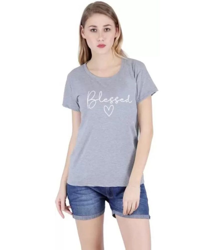     			Kashian Pack of 1 Cotton Blend Women's T-Shirt ( Grey )