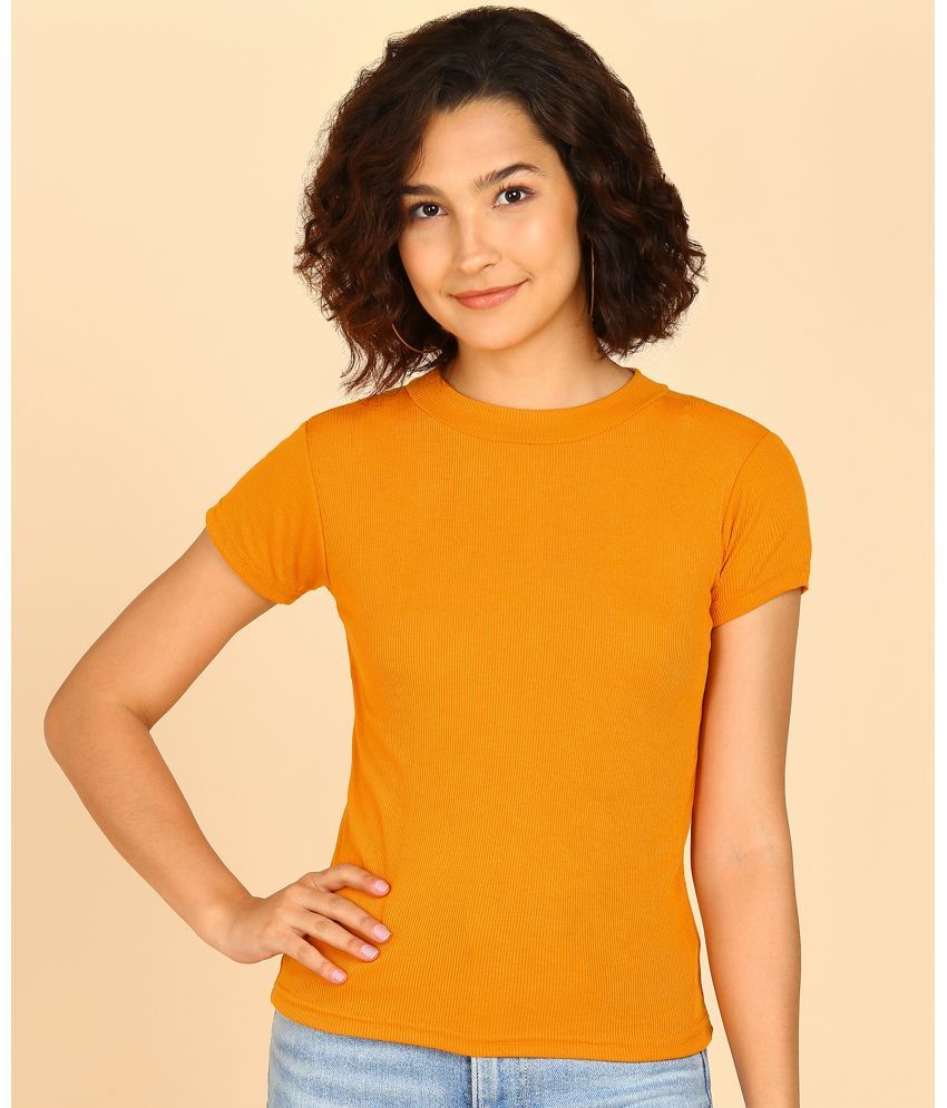     			Kashian Yellow Cotton Blend Women's Regular Top ( Pack of 1 )