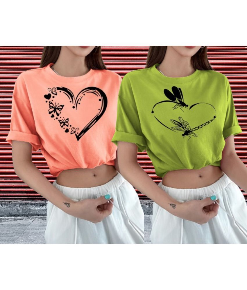     			Lecowar Pack of 2 Polyester Women's T-Shirt ( Multicolor 20 )