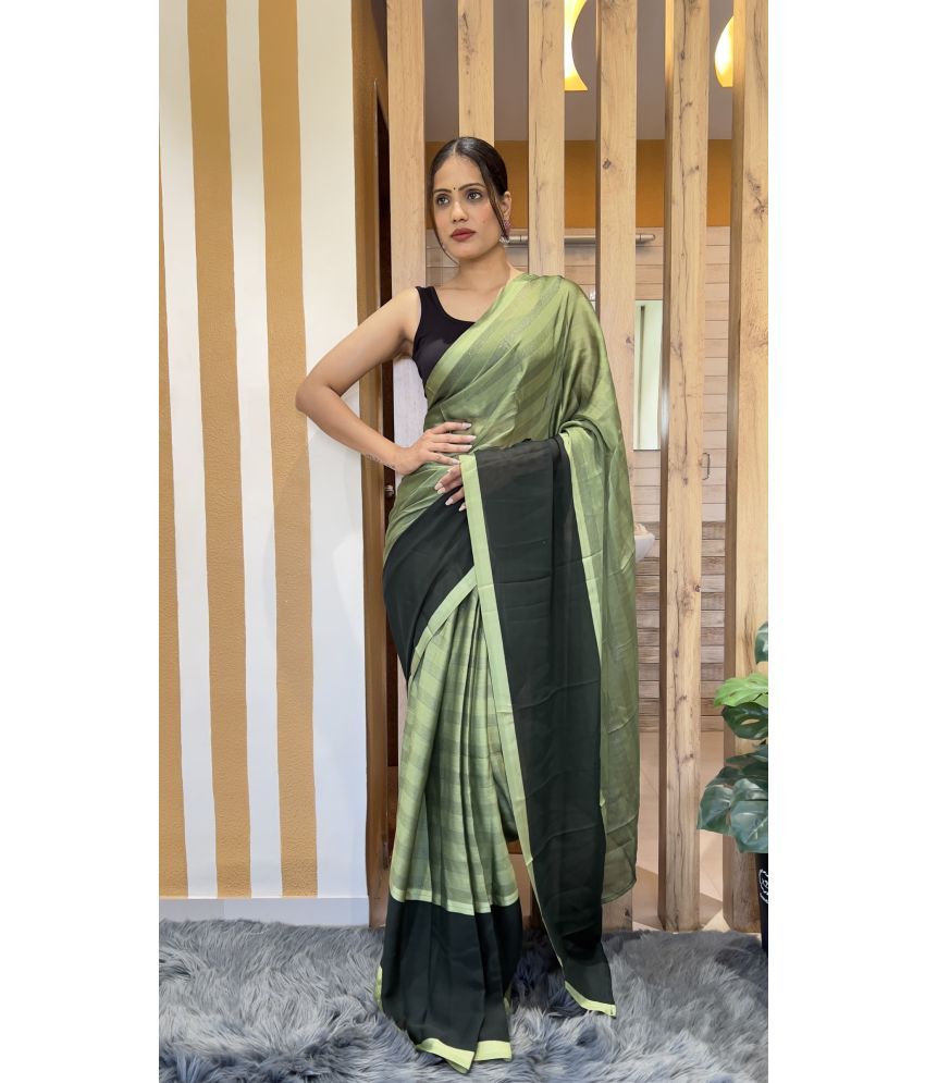     			Rangtulika Ethnics Nylon Solid Saree With Blouse Piece ( Green , Pack of 1 )