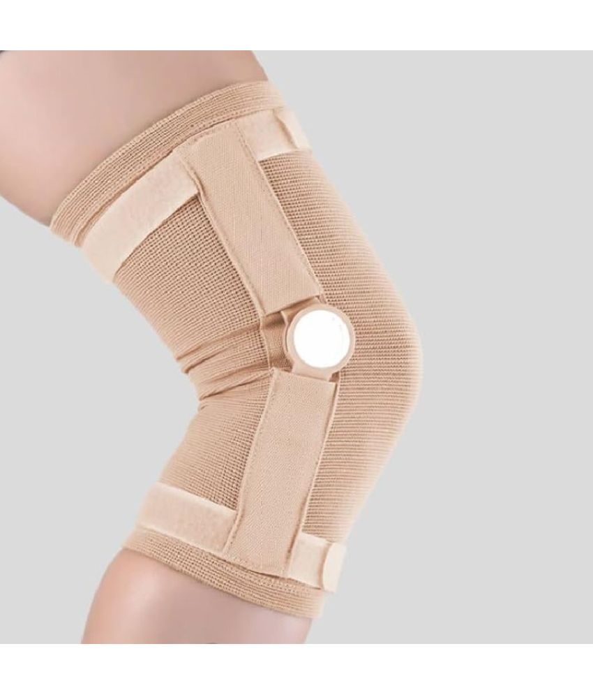     			BORNIVA Men Hinged Knee Braces Pair of 1 Beige ( Small - Size )