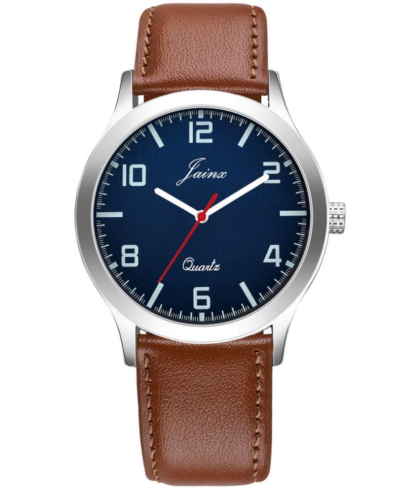     			Jainx Brown Leather Analog Men's Watch