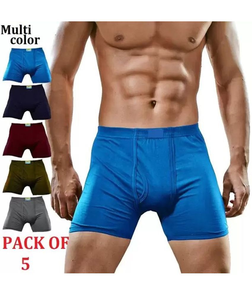     			CAVENDRES Pack of 5 Cotton Blend Trunks For Men's ( Multicolor )