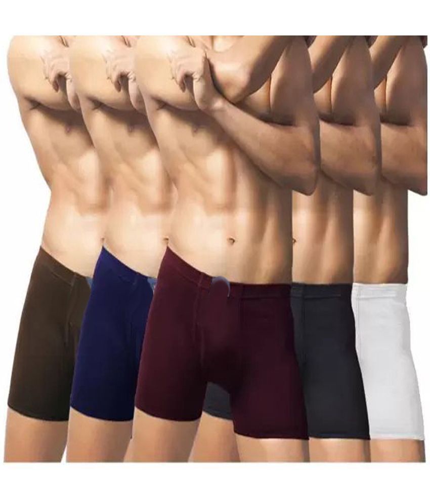     			CAVENDRES Pack of 5 Cotton Blend Trunks For Men's ( Multicolor )