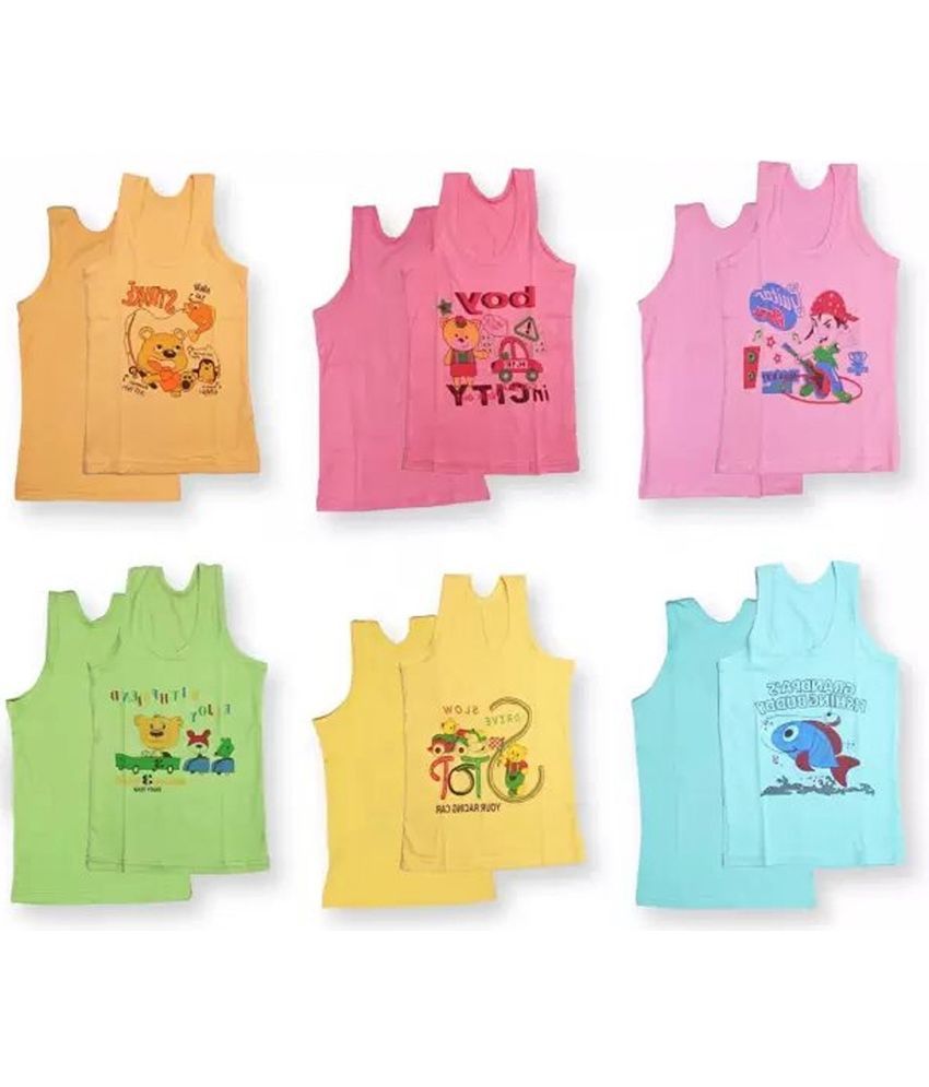     			CAVENDRES Pack of 6 Baby Boys Cotton Blend Vest ( Multicolor )