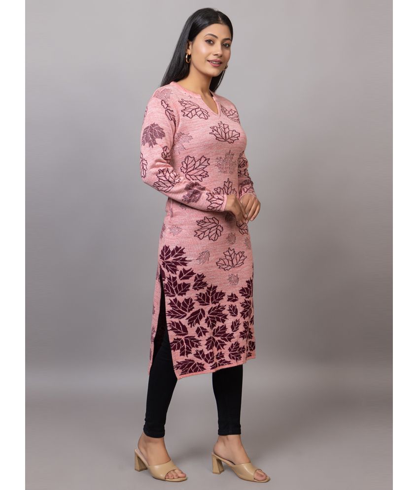     			MISDYNAMIC Pack of 2 Viscose Blend Printed Straight Women's Kurti - ( Pink )