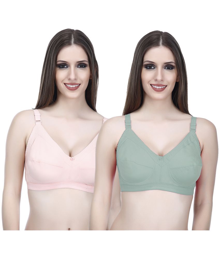     			Elina Pack of 2 Cotton Non Padded Minimizer Bra For Women ( Multicolor )