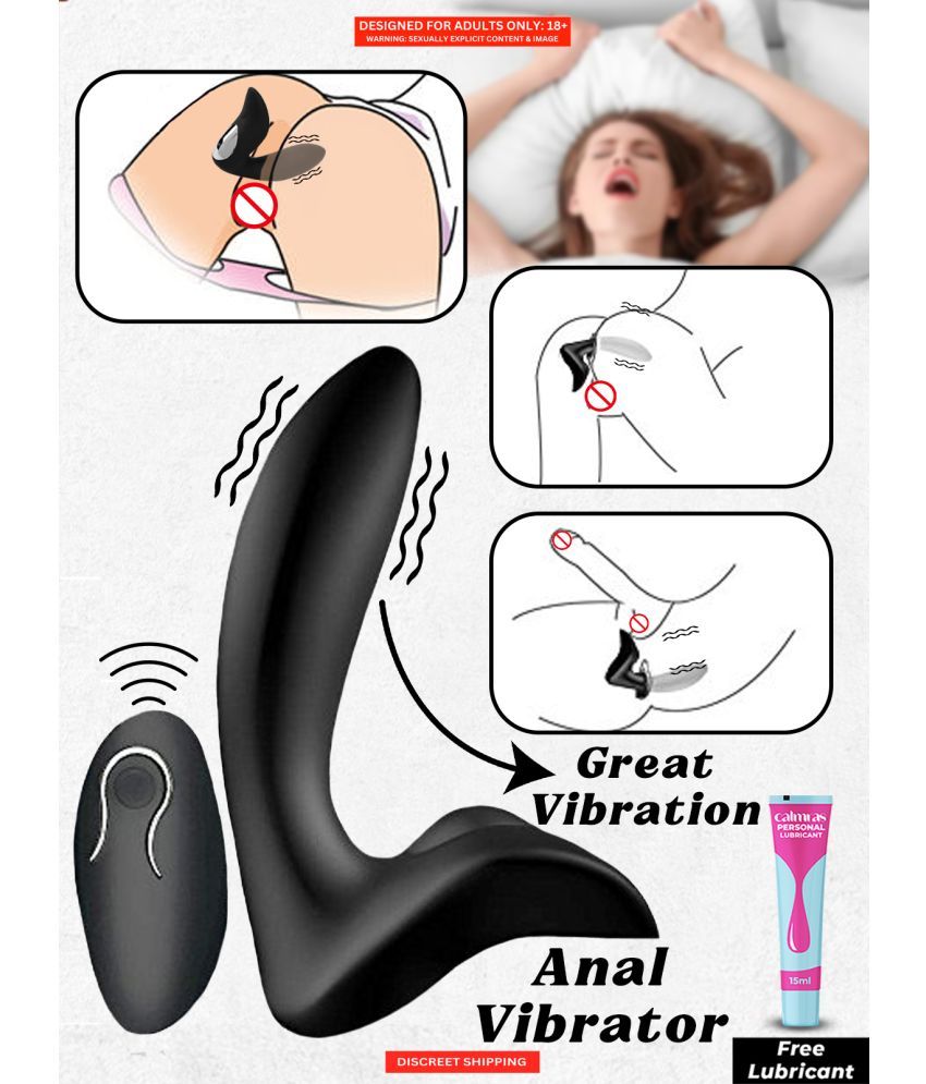     			Remote Control Prostate Massager Vibrator With USB Charging 12 Speeds Rechargeable Anal Sex Toy Waterproof P-spot Vibrating Stimulator for Men Women And Couple + Free Kaamraj Lubricant