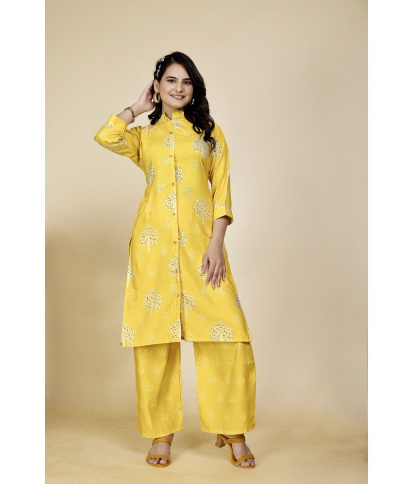     			VANVAAM Women Kurta Palazzo Co-Ord Set ( Pack of 1 , Yellow )