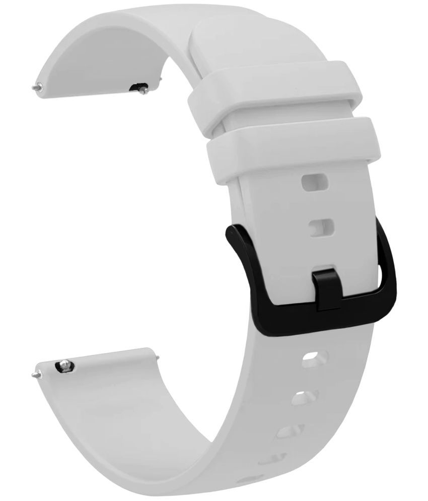     			ACM Watch Strap Silicone Belt 22mm compatible with Fire-Boltt Ninja Call Pro Plus Fusion Smartwatch Hook Band White