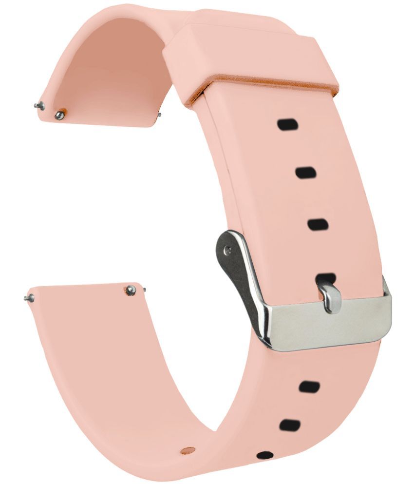     			ACM Watch Strap Silicone Belt 22mm compatible with Fastrack Astor Fs2 Pro Smartwatch Casual Classic Band Creame Pink