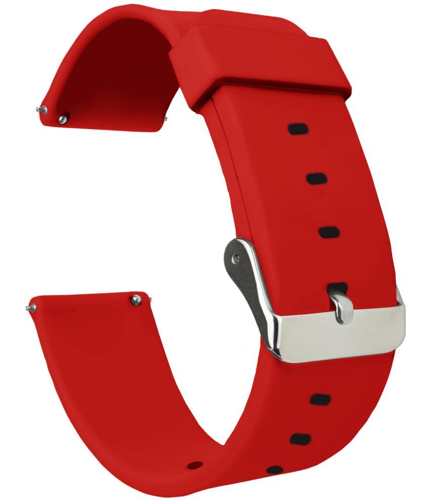     			ACM Watch Strap Silicone Belt 22mm compatible with Fire-Boltt Ninja Call Pro Plus Fusion Smartwatch Casual Classic Band Red