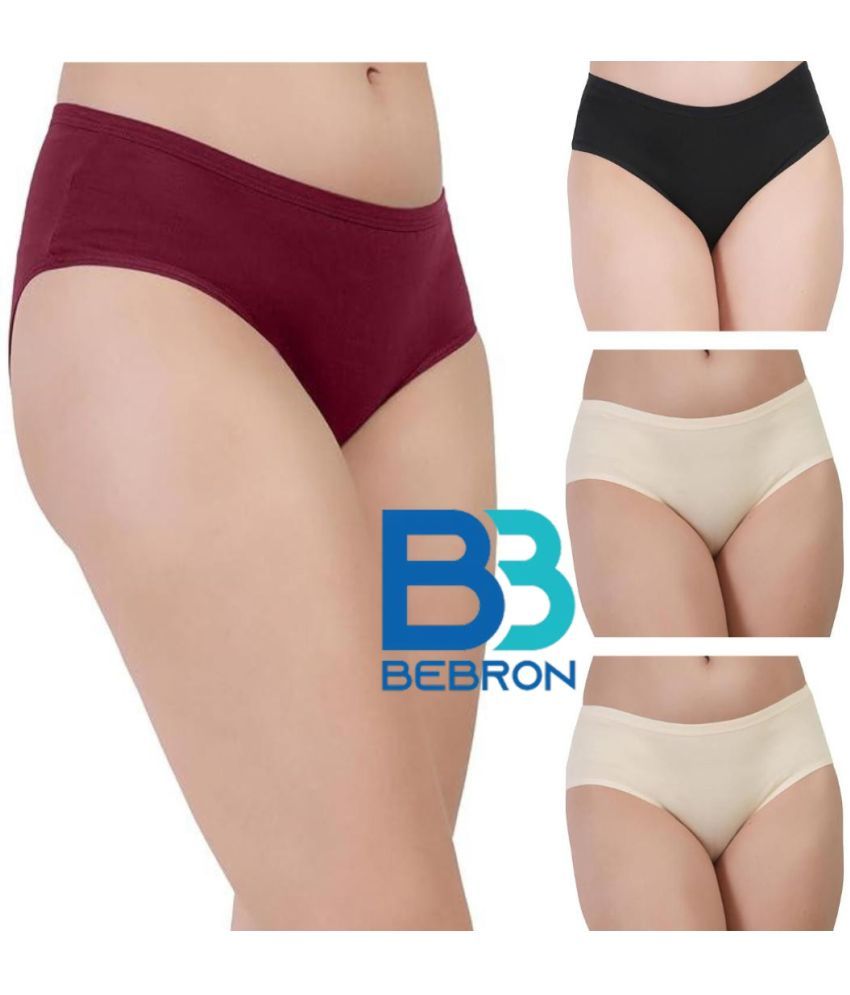     			Bebron Pack of 4 Cotton Lycra Hipster For Women ( Multicolor6 )