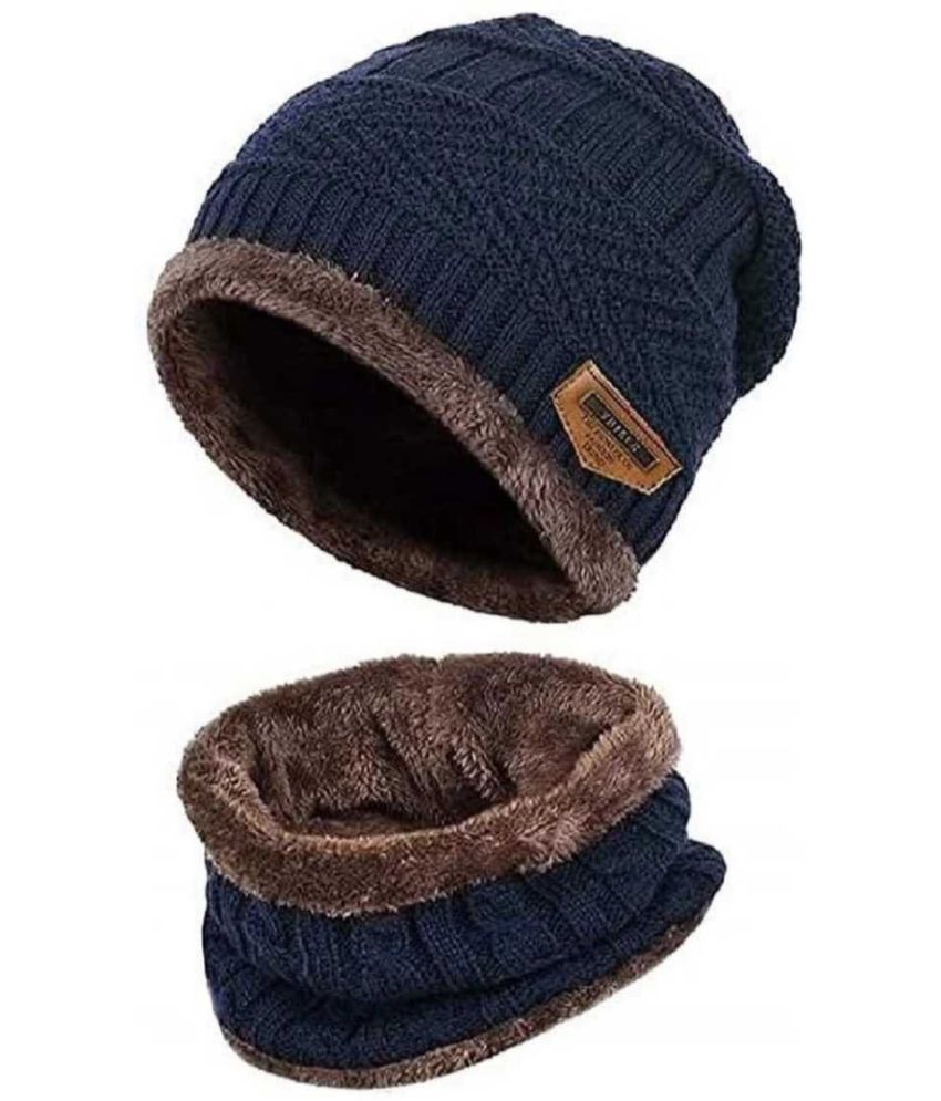     			Rozti Pack of 1 Woollen Men's Cap ( Blue )