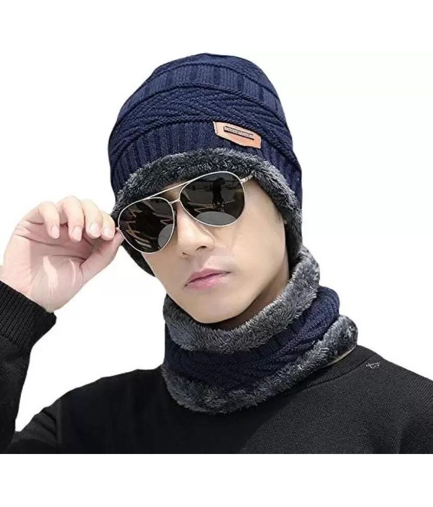     			Rozti Pack of 1 Woollen Men's Cap ( Blue )