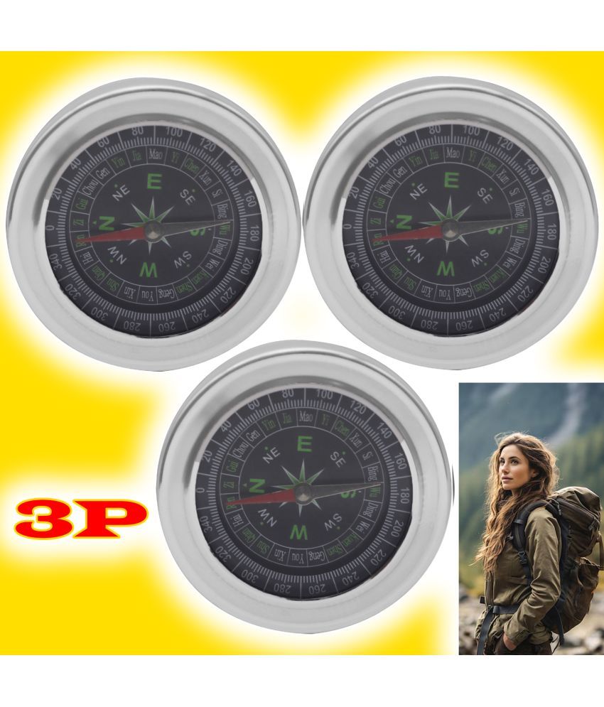     			3 Pieces 7cm Military Magnetic Compass