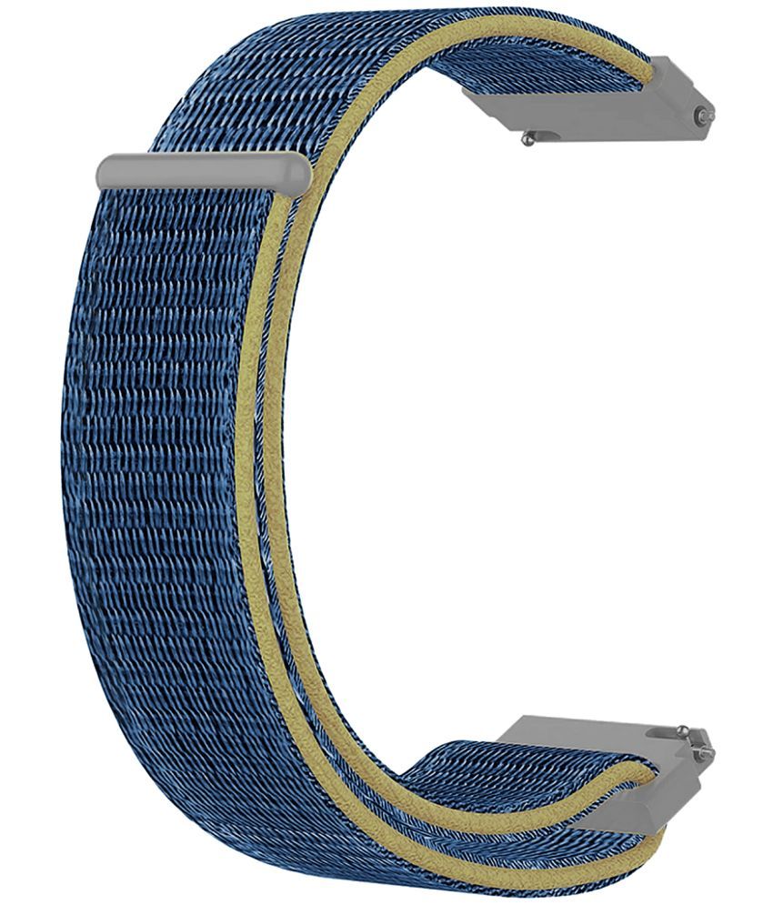     			ACM Watch Strap Nylon Soft 22mm compatible with Pebble Ascent Smartwatch Sports Band Blue