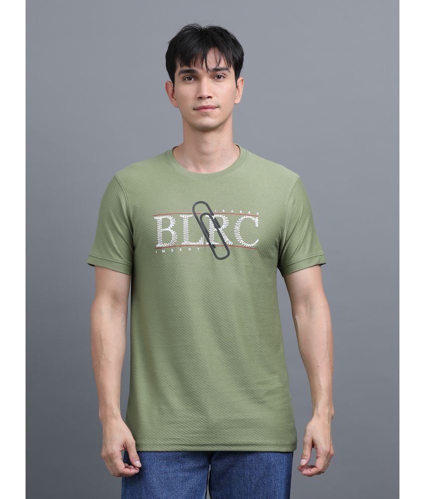     			BLUE ARC Cotton Blend Regular Fit Printed Half Sleeves Men's Round T-Shirt - Green ( Pack of 1 )