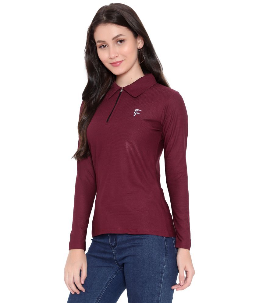     			Myo Pack of 1 Polyester Women's T-Shirt ( Wine )