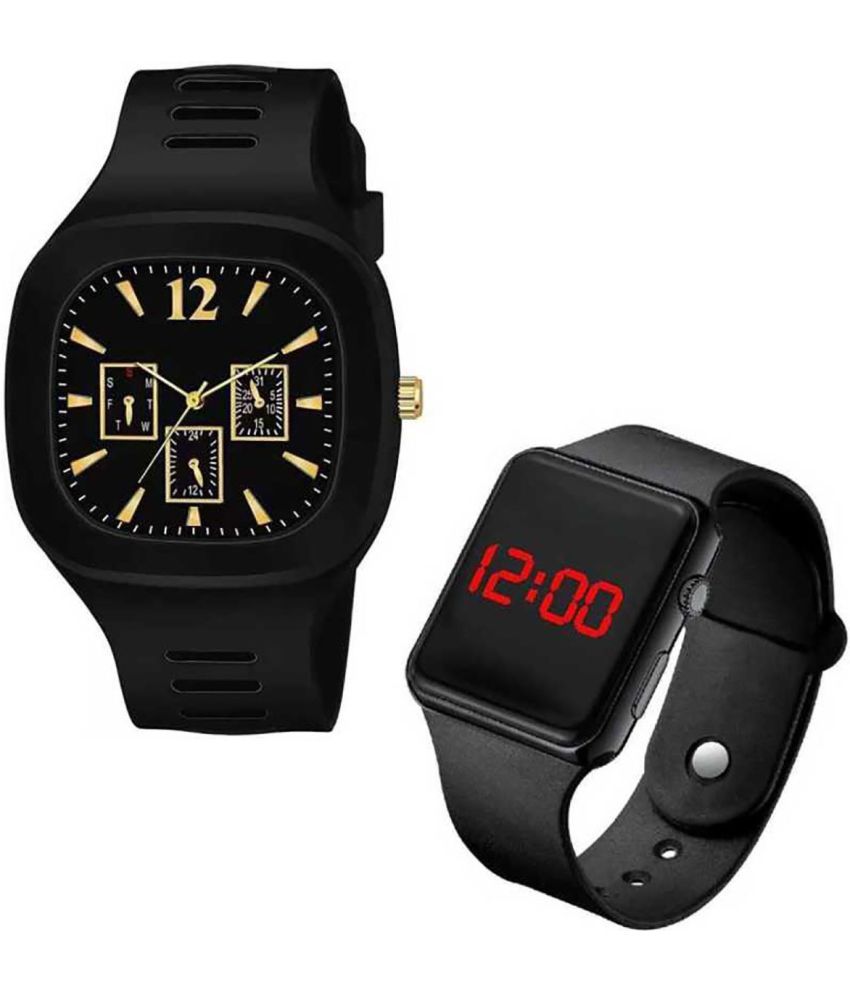     			Rozti Black Silicon Analog-Digital Men's Watch