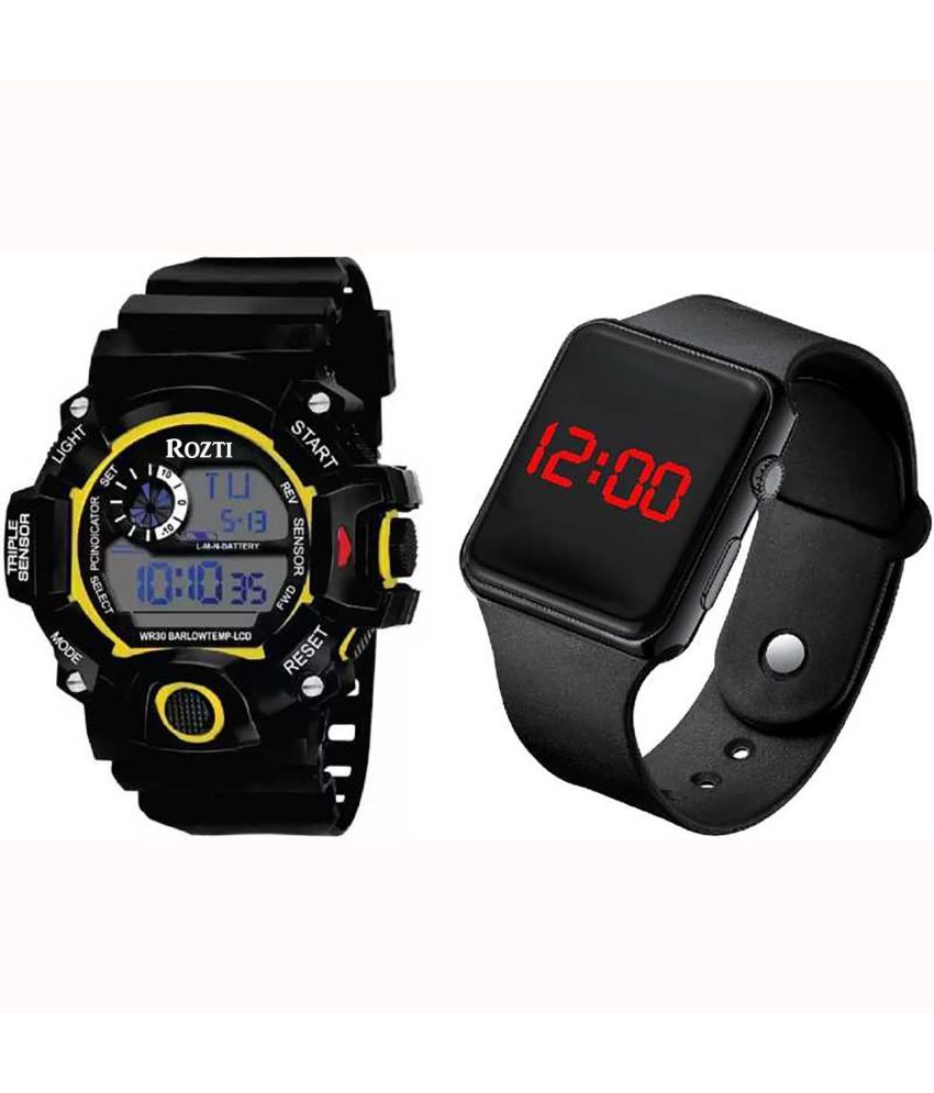     			Rozti Black Silicon Digital Men's Watch