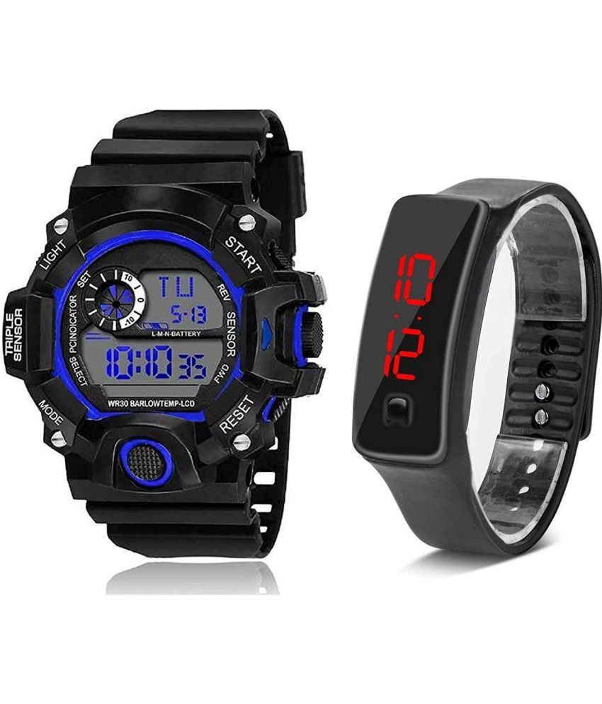     			Rozti Black Silicon Digital Men's Watch