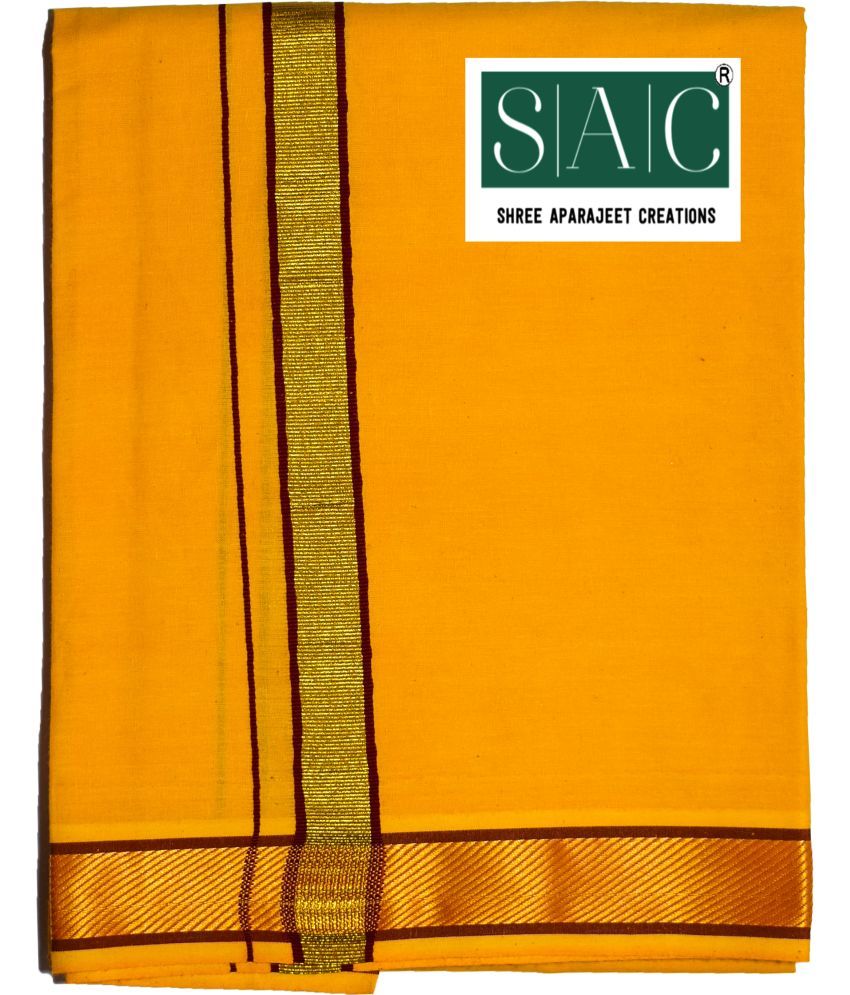     			Shyam Handloom Cotton Men's Lungi Yellow ( Pack of 1 )