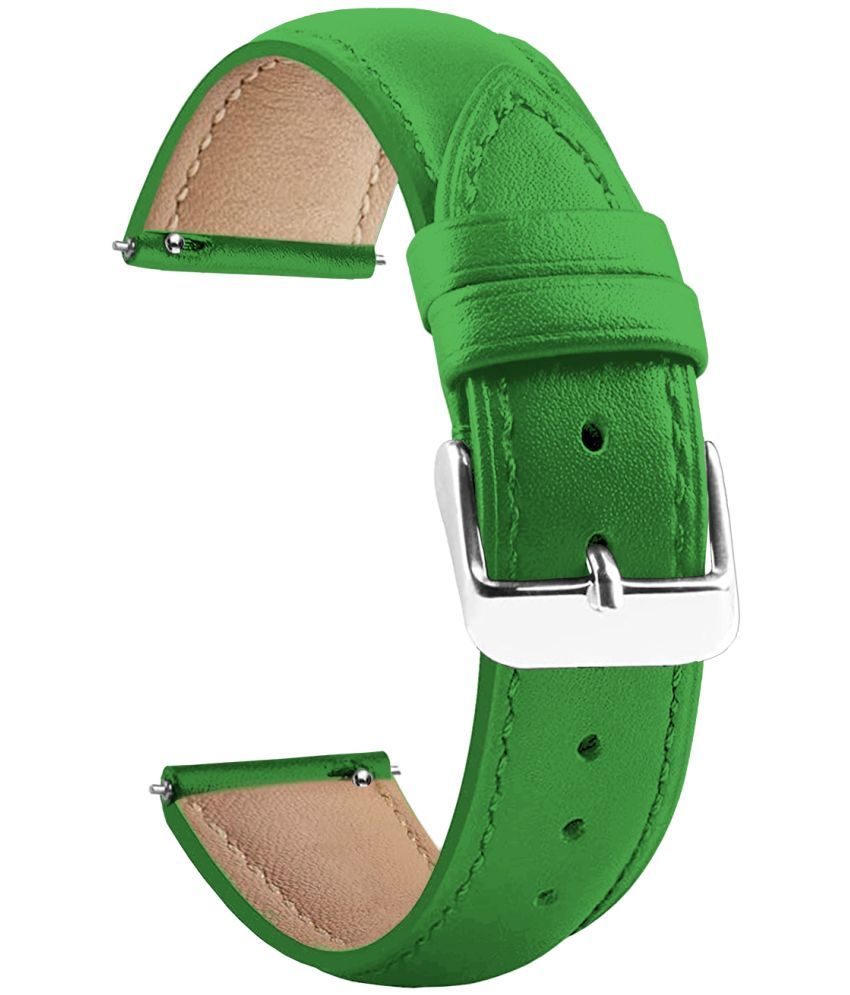     			ACM Watch Strap Leather Belt 22mm compatible with Fire-Boltt Talk Alpha Bsw205 Smartwatch Casual Classic Band Green