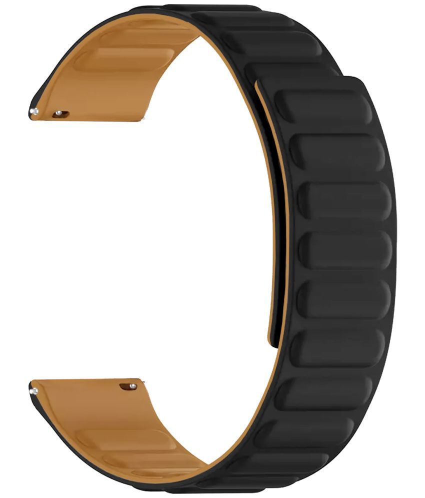     			ACM Watch Strap Magnetic Silicone 22mm compatible with Pebble Core Smartwatch Luxury Band Black