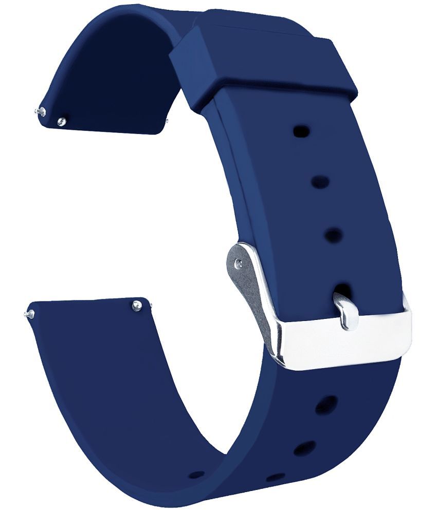     			ACM Watch Strap Silicone Belt 22mm compatible with Pebble Mettle Smartwatch Casual Classic Band Blue