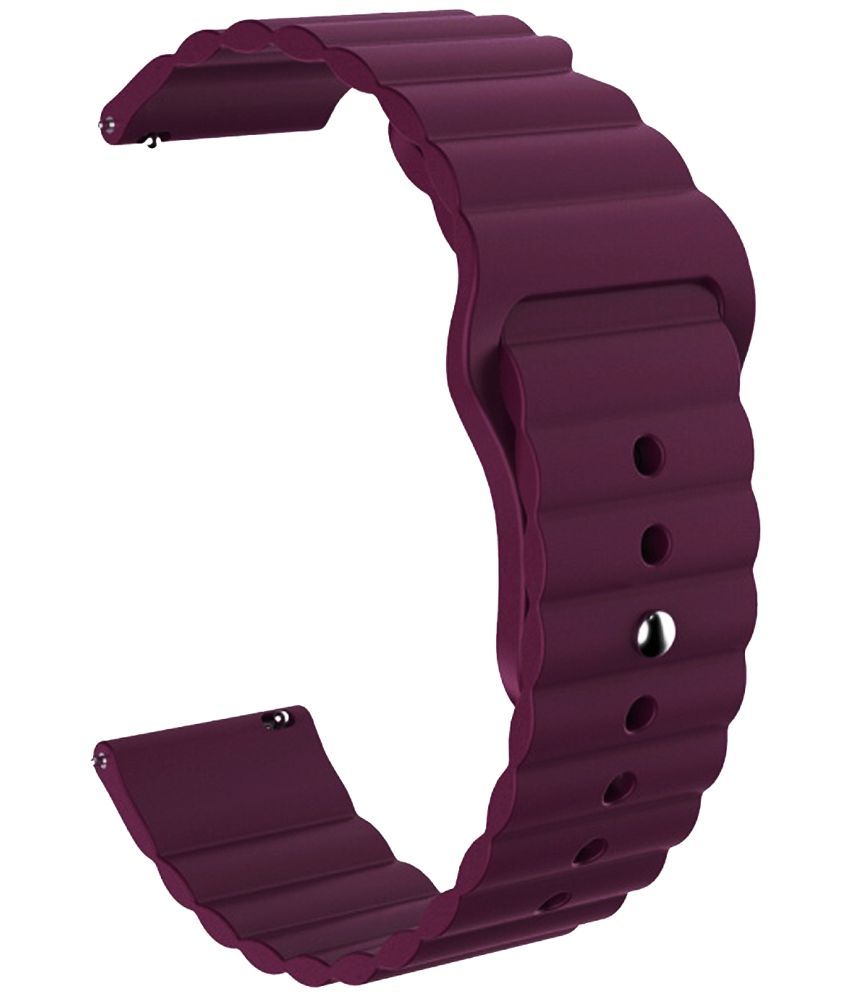     			ACM Watch Strap Wave Design Silicone Belt 22mm compatible with Maxima Max Pro Hype Plus Smartwatch Sports Band Purple