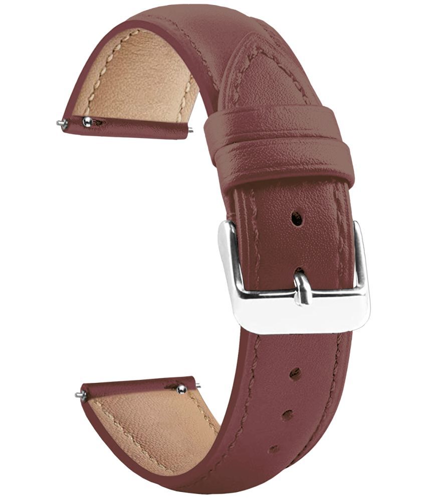     			ACM Watch Strap Leather Belt 22mm compatible with Pebble X Smartwatch Casual Classic Band Brown