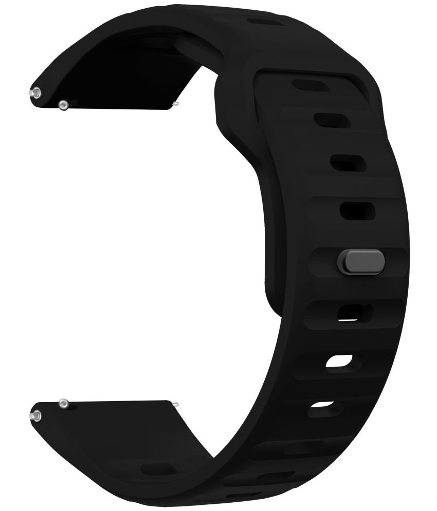     			ACM Watch Strap Sports Silicone Belt 22mm compatible with Pebble Vast Smartwatch Breatheable Band Black