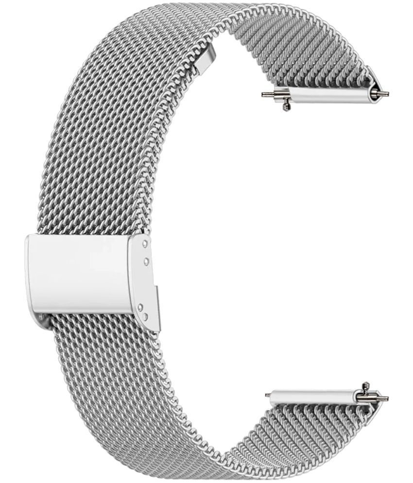     			ACM Watch Strap Steel Metal 22mm compatible with Play Playfit Dial 4s Smartwatch Adjustable Belt Chain Band Silver