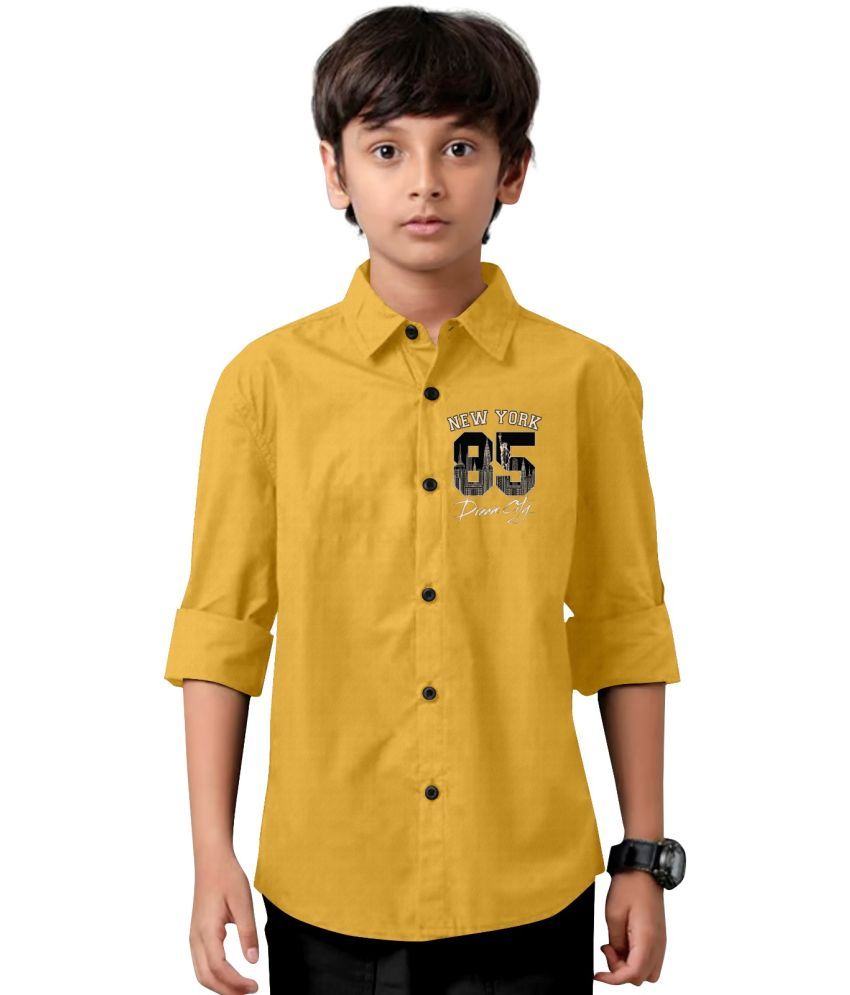     			Laadli Pack of 1 Baby Boys Cotton Blend Full Sleeves Shirt ( Golden Yellow )