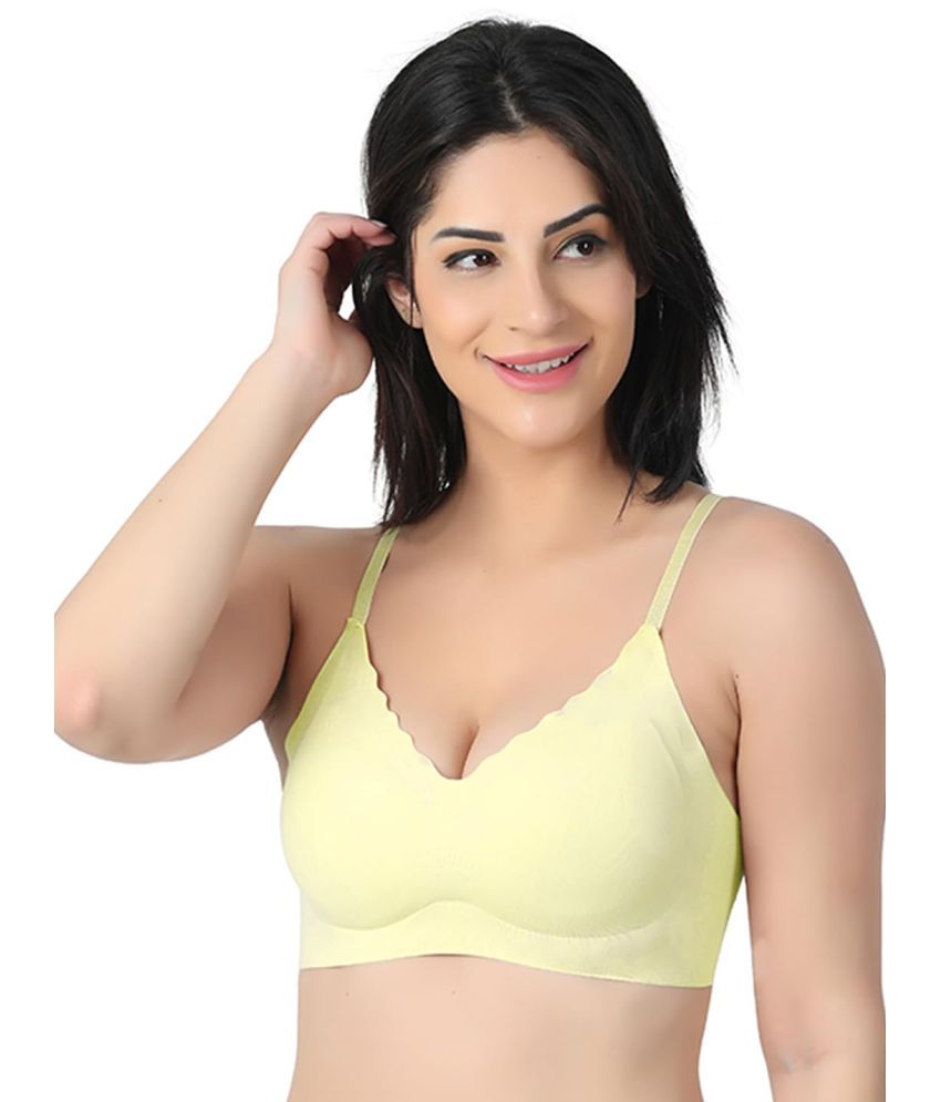     			bra Pack of 1 Nylon Lightly Padded T-Shirt Bra For Women ( Yellow )