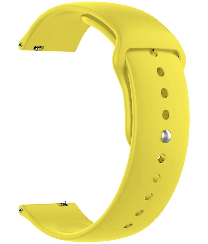     			ACM Watch Strap Silicone Belt 22mm compatible with Fire-Boltt Solaris Bsw140 Smartwatch Sports Band Yellow