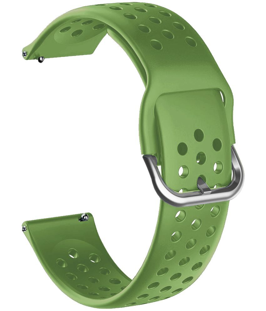     			ACM Watch Strap Silicone Belt 22mm compatible with Fire-Boltt Talk 2 Pro Ultra Bsw158 Smartwatch Breatheable Dot Band Green