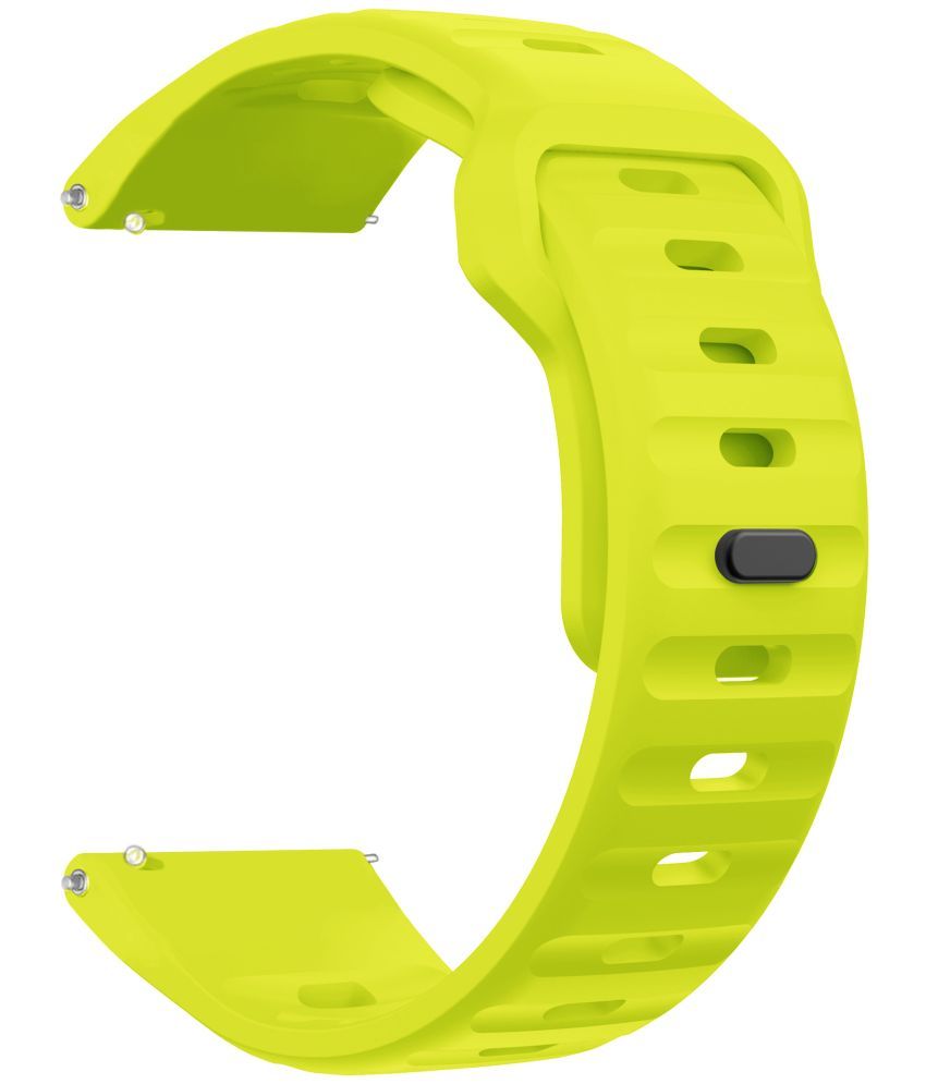     			ACM Watch Strap Sports Silicone Belt 22mm compatible with Pebble Elevate Smartwatch Breatheable Band Fluorescent Green