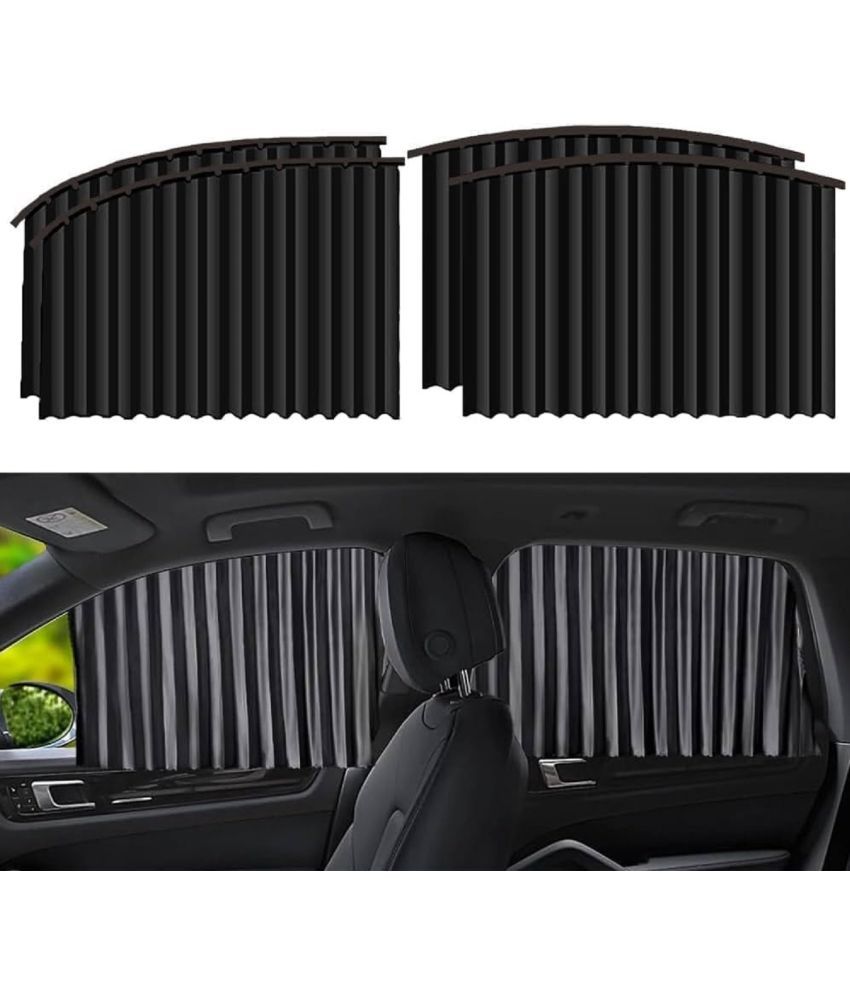     			4pcs Universal Fit Magnetic Car Side Window Curtains, Foldable Car Window Privacy Curtains Sunshade Side Magnet Pleated - Removable - Keeps Cooler Screen for Baby (Car Curtain-Black)