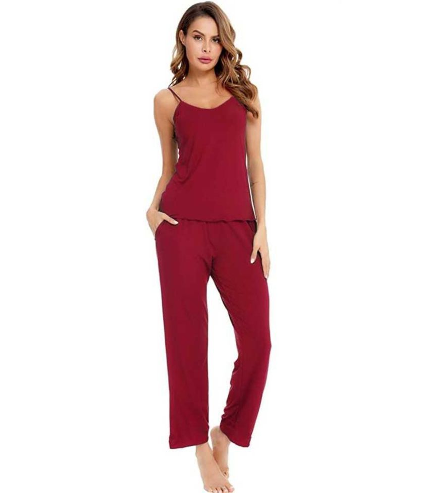     			God Gift Satin Nightsuit Sets - Maroon