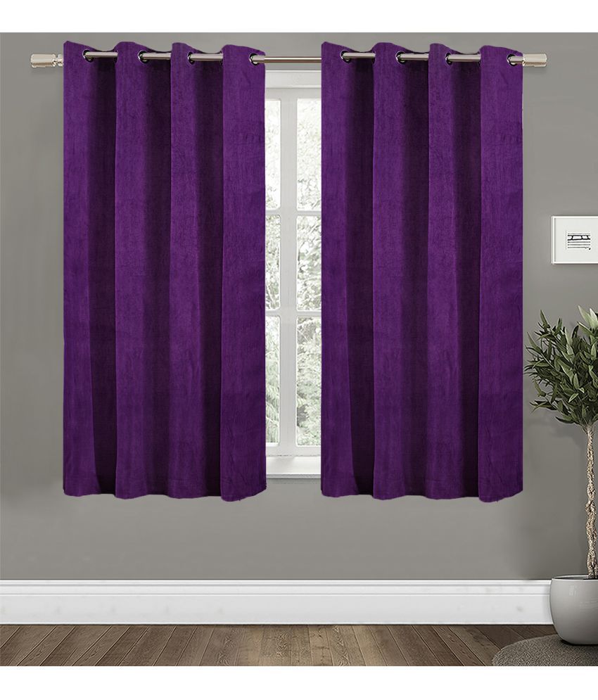     			Home Candy Set of 2 Window Blackout Room Darkening Eyelet Polyester Purple Curtains ( 152 x 120 cm )