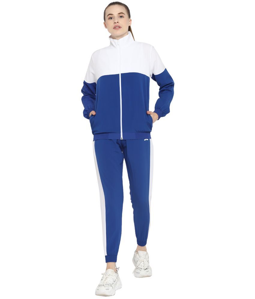     			OFF LIMITS Blue Poly Spandex Color Blocking Tracksuit - Single