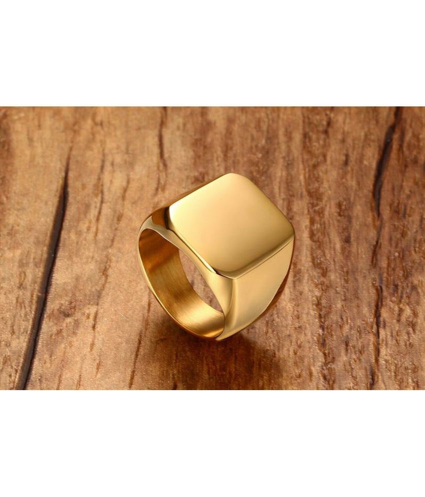     			Stainless Steel Ring for Men/Boys/Biker (Gold)