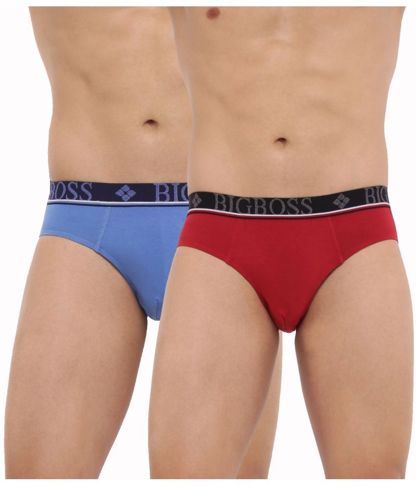     			Pack of 2 Dollar Bigboss Assorted Solid Cotton Blend Men Brief