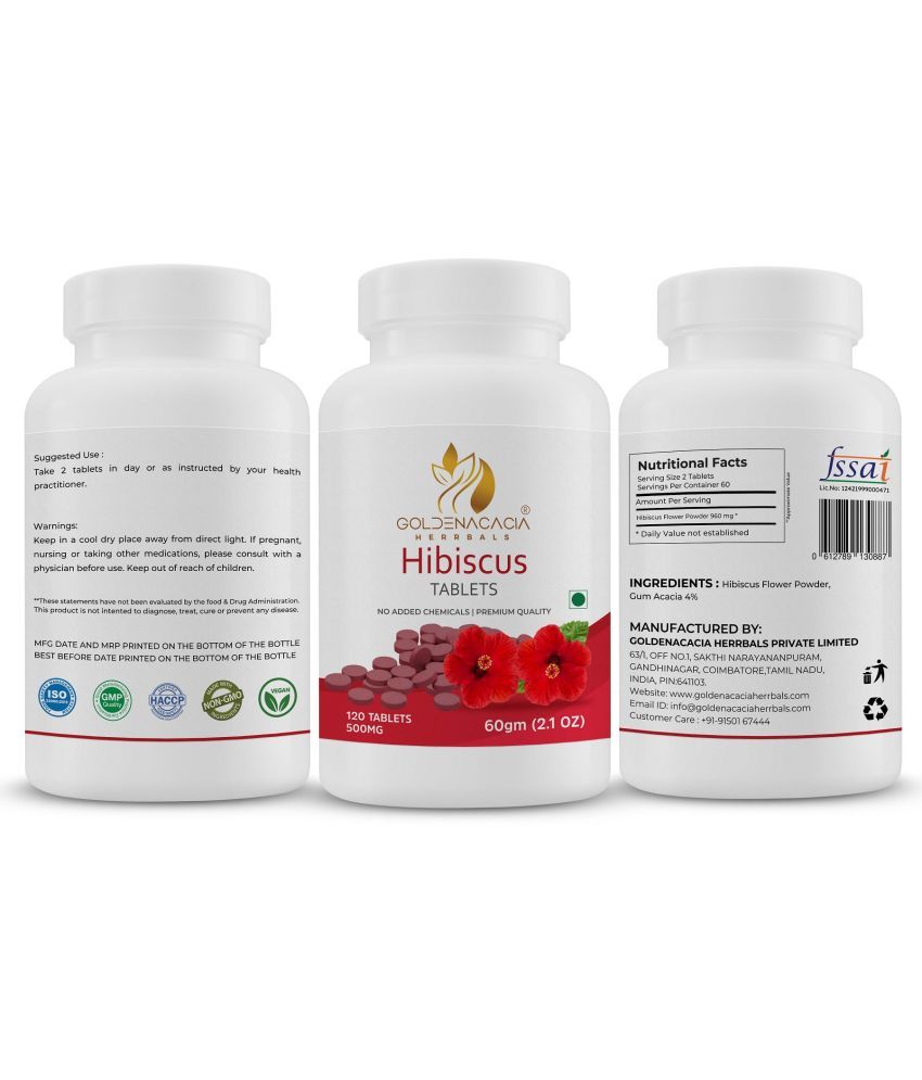     			GOLDENACACIA HERRBALS Hibiscus 500mg 120 Tablets Tablets 1 no.s