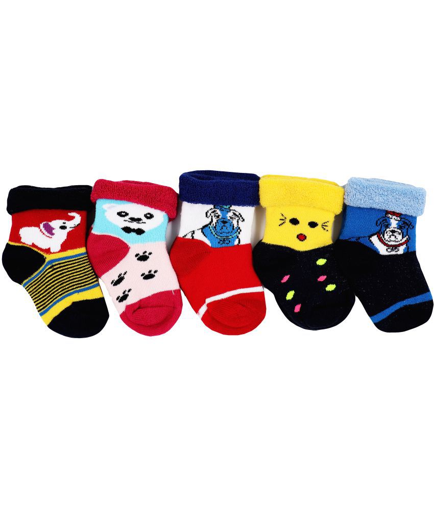     			RC. ROYAL CLASS KIDS NEW BORN COTTON ANKLE SOCKS MULTICOLORED SOCKS(PACK OF 5 PAIRS)(0-6 Months)