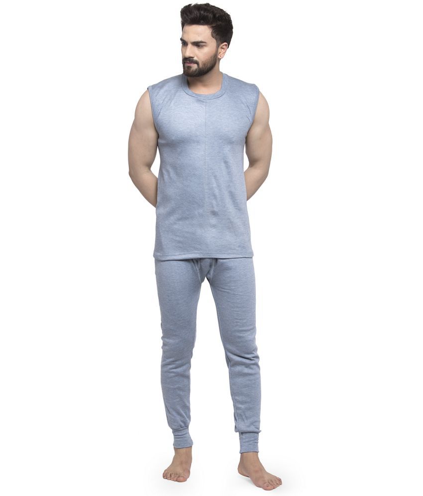     			Uzarus Pack of 1 Cotton Blend Thermal Sets For Men's ( Blue )