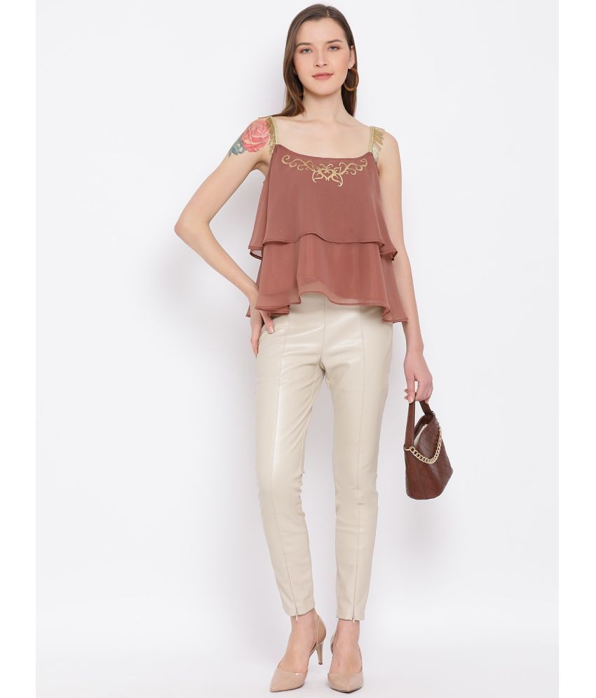     			ALL WAYS YOU - Brown Polyester Women's Tiered Top ( )